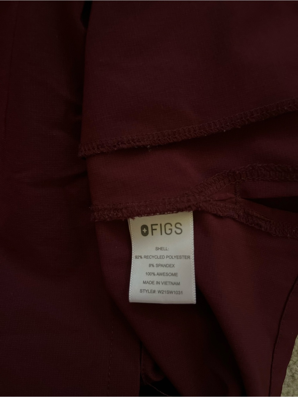 FIGS scrubs top maroon colour - Picture 7 of 7